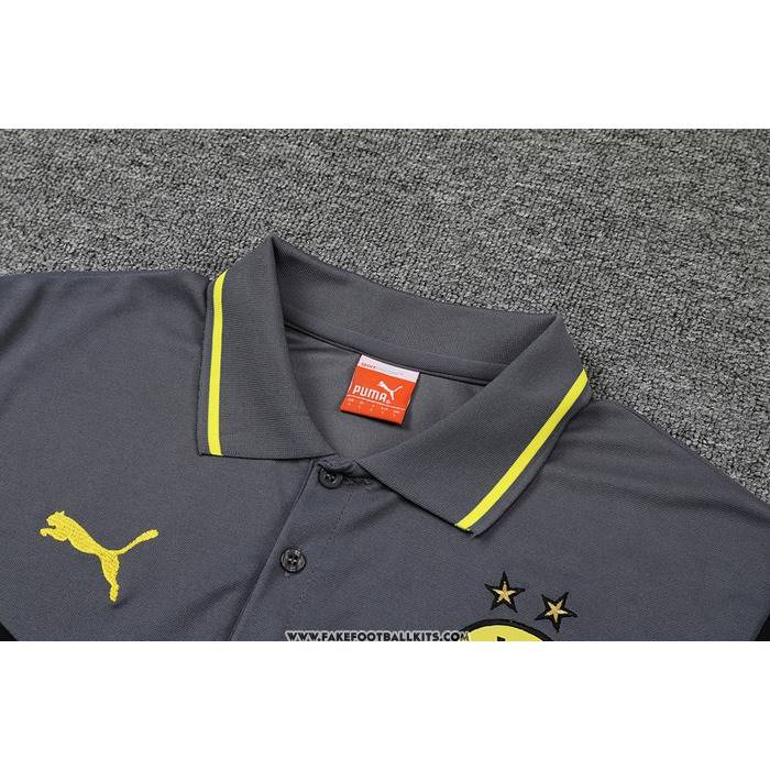 Borussia Dortmund Shirt
 Polo
 22/23 Grey
 and 
Black
